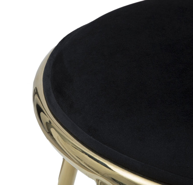 Sgabello Glam Emily Nero cm Ø 45x45 (Altezza Gambe cm 41) (6)