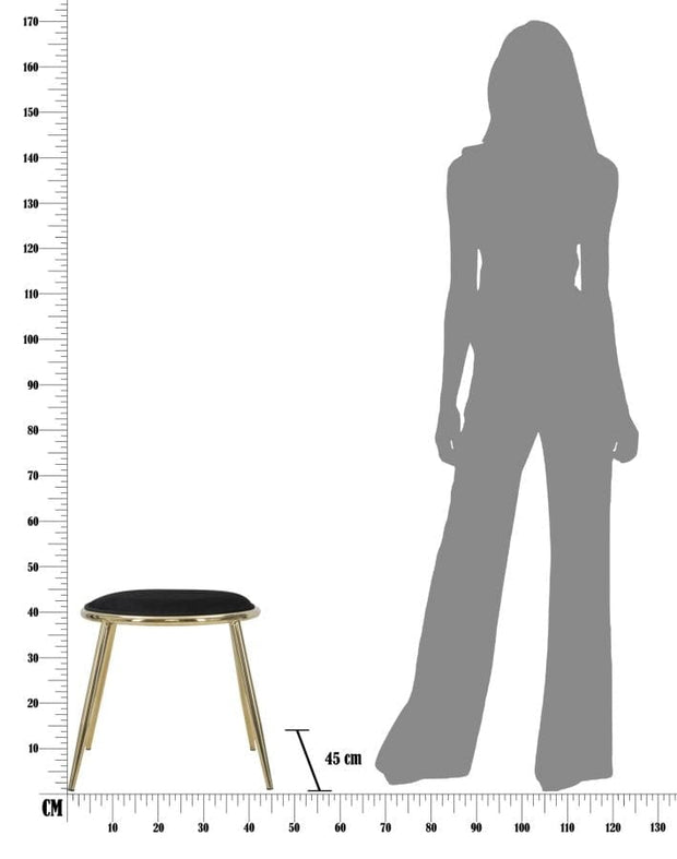 Sgabello Glam Emily Nero cm Ø 45x45 (Altezza Gambe cm 41) (8)