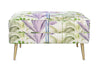Sgabello imbottito in tessuto con gambe in metallo Palmeras Verde / Viola, l72xL38xH51 cm