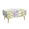 Sgabello imbottito in tessuto con gambe in metallo Palmeras Verde / Viola, l72xL38xH51 cm (1)