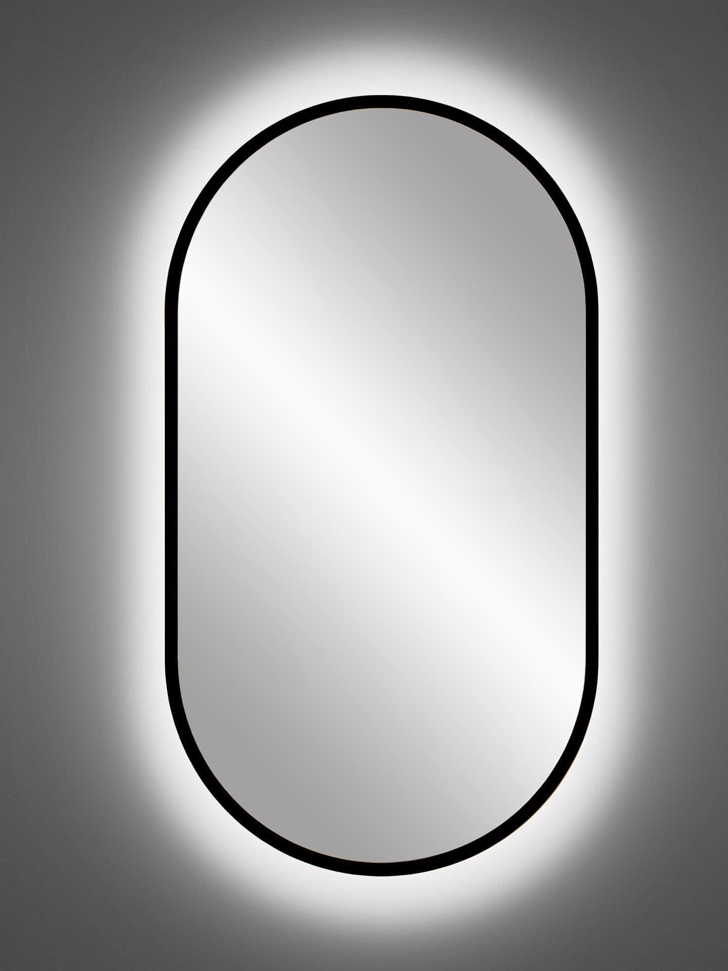 Comad Specchio bagno con illuminazione a LED Apollo Nero
