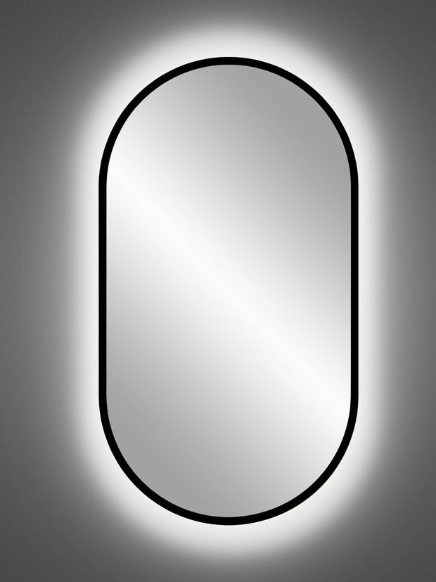 Comad Specchio bagno con illuminazione a LED Apollo Nero