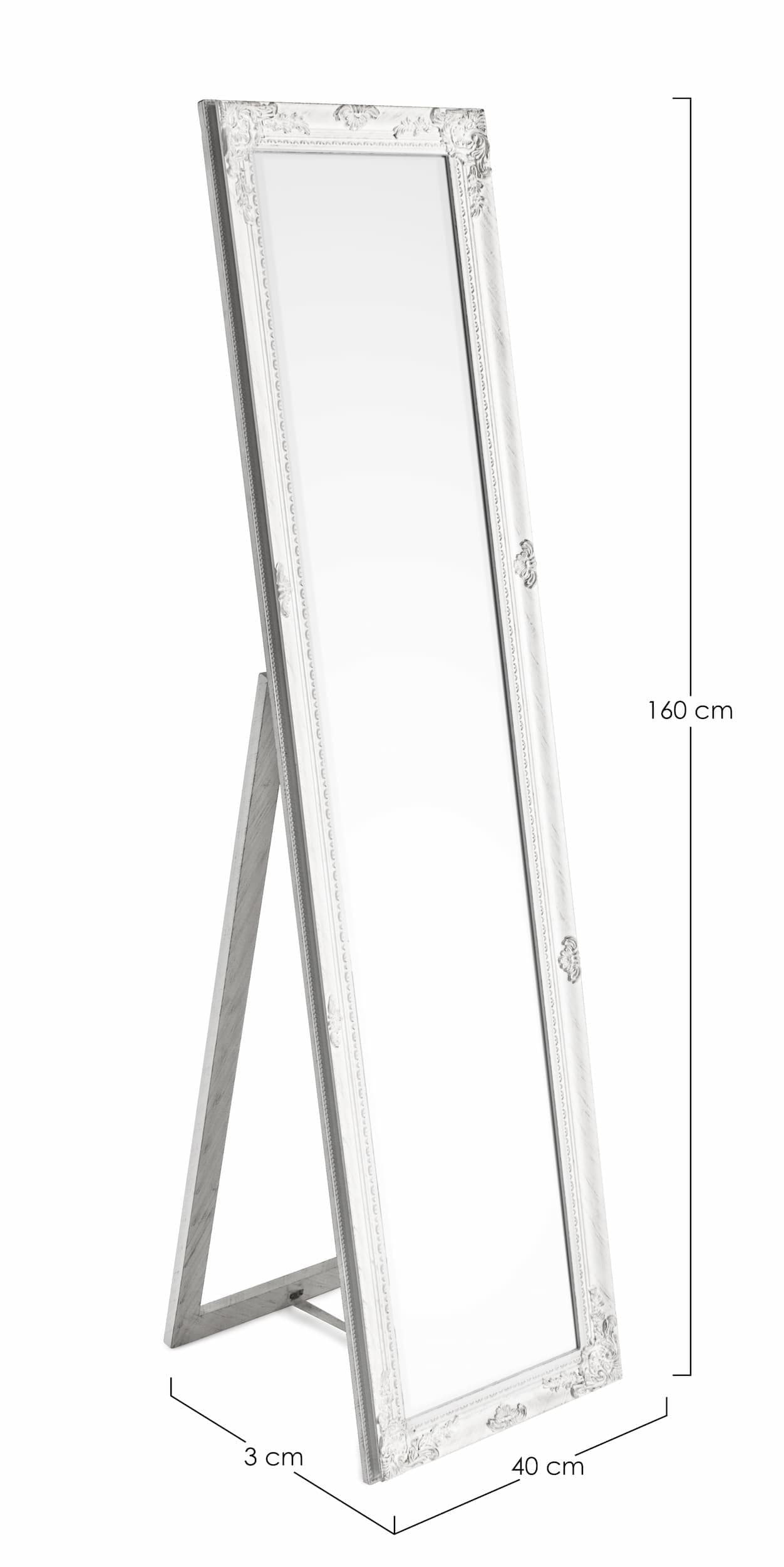 Bizzotto Specchio da terra Miro ST Bianco