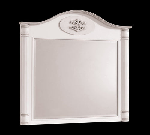 Specchio decorativo con cornice in legno chiaro, per bambini e ragazzi, Romantic White, l90xH88 cm