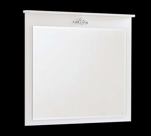 Specchio decorativo con cornice in legno chiaro, per bambini e ragazzi, Romantica White, l90xH79 cm