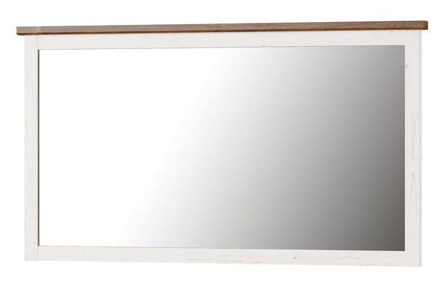 Specchio decorativo con cornice in legno Country 80 White / Oak, l144xH80 cm