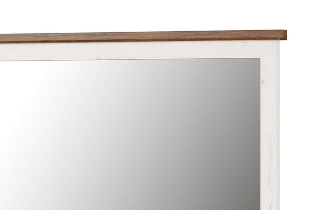 Specchio decorativo con cornice in legno Country 80 White / Oak, l144xH80 cm (2)