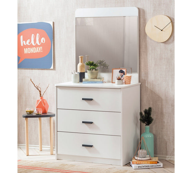 Specchio decorativo per giovani in paglia Bianco, l71xL3xH75 cm (1)