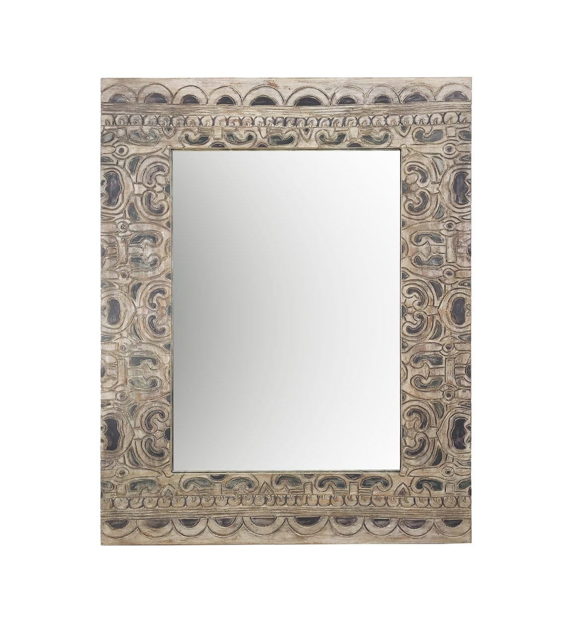 Specchio Ethnic Carved Naturale