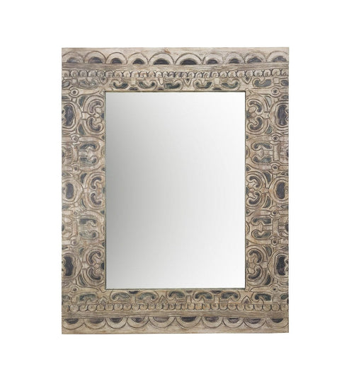 Specchio Ethnic Carved Naturale