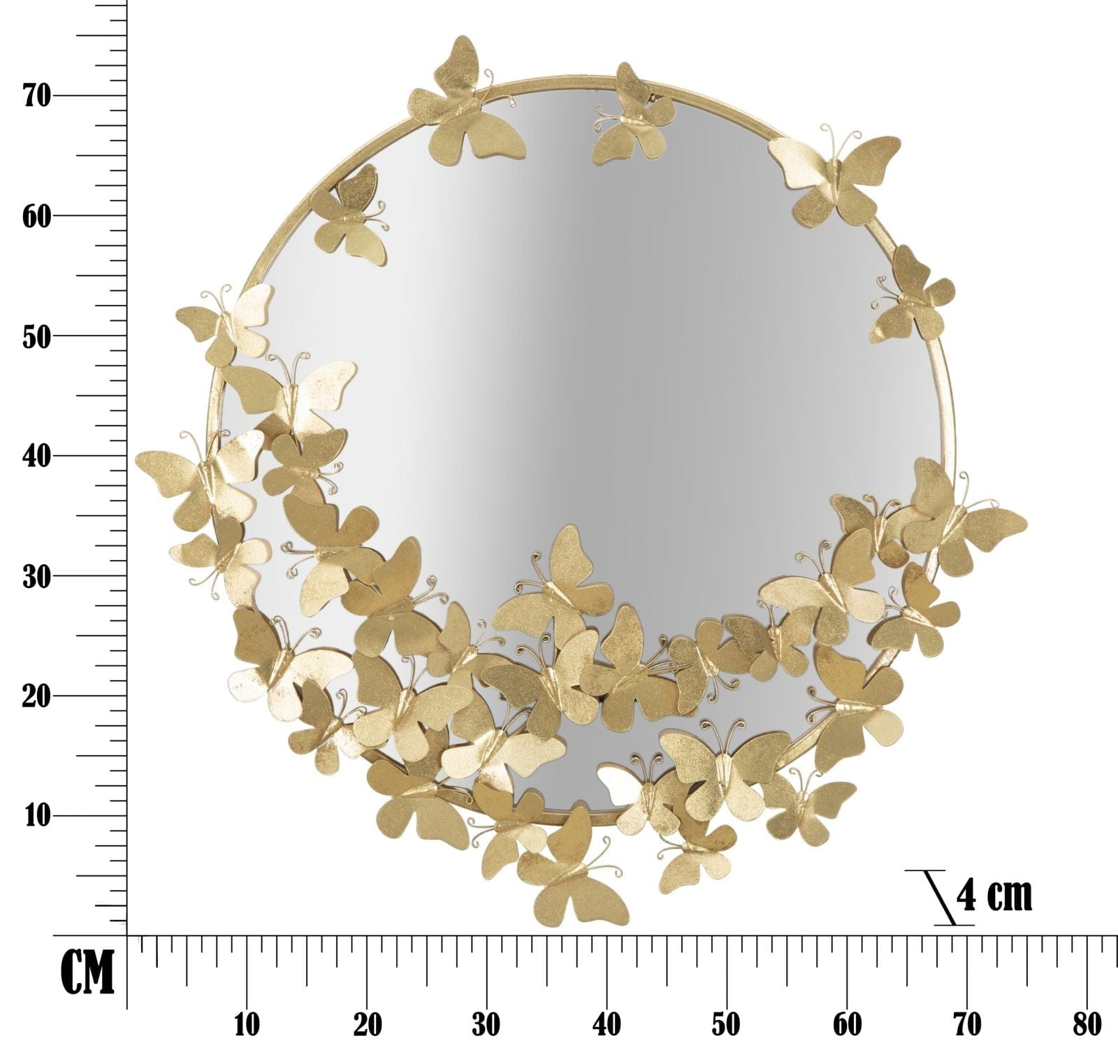 Specchio Farfalle Round cm 74x4x75 (Misura Specchio cm Ø 60) (8)