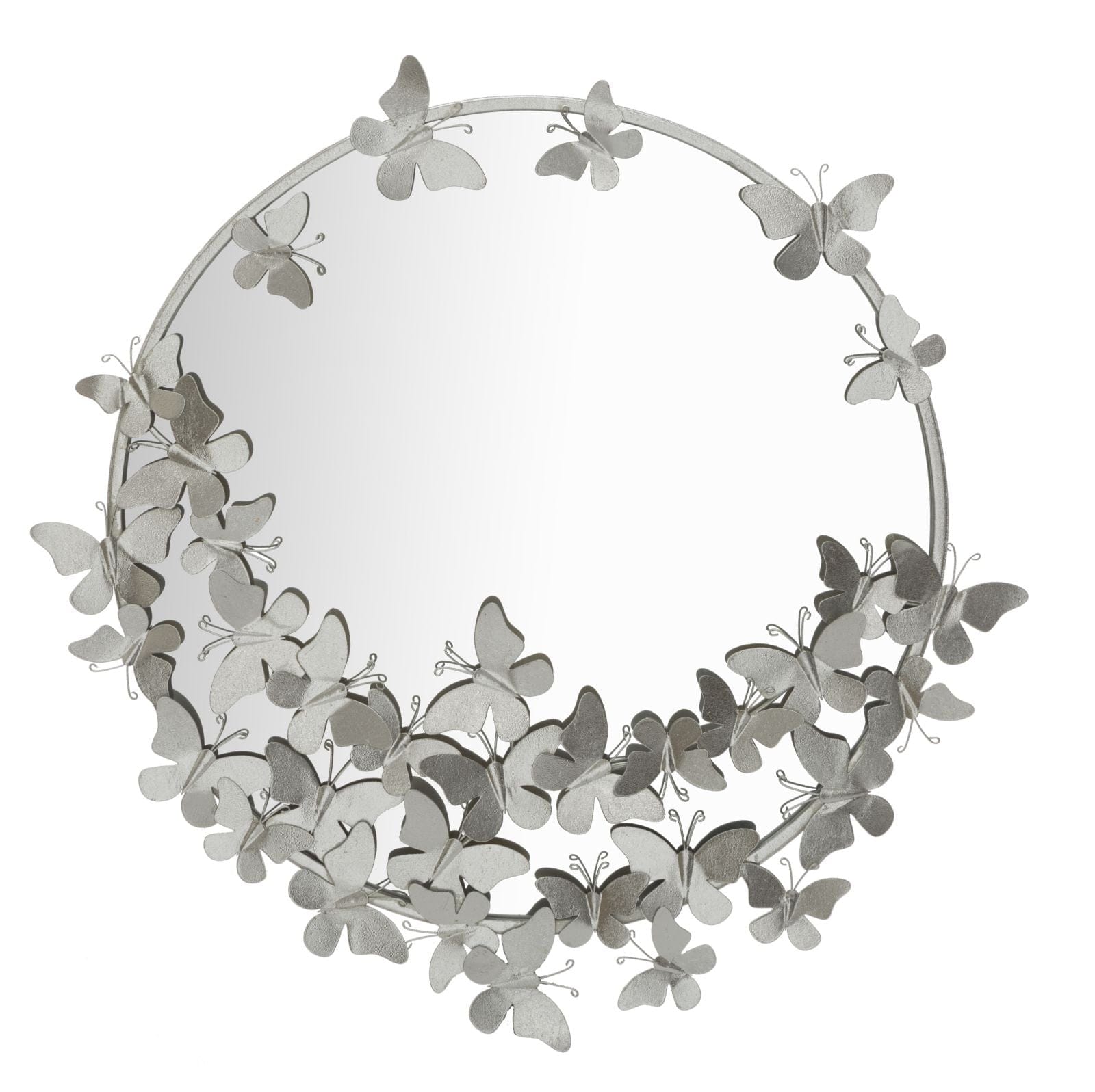 Specchio Farfalle Round Silver cm Ø 74x4x75