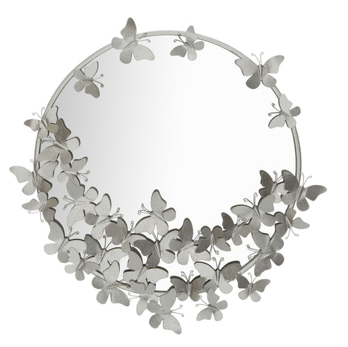 Specchio Farfalle Round Silver cm Ø 74x4x75