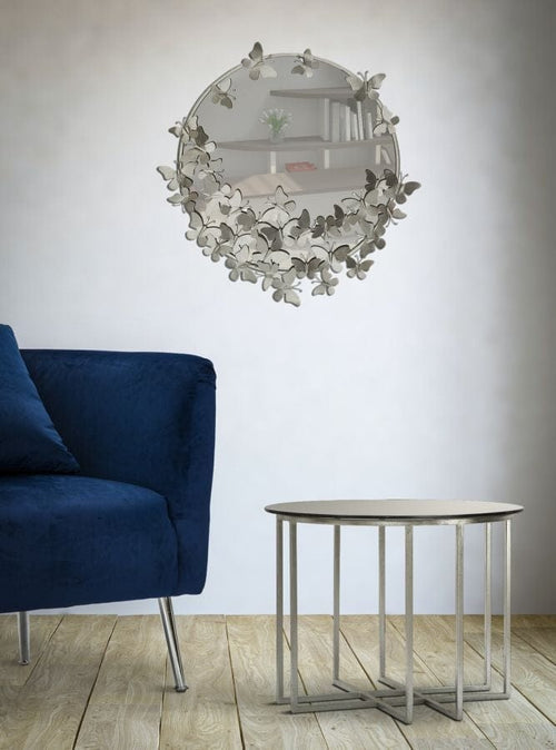 Specchio Farfalle Round Silver cm Ø 74x4x75 (1)