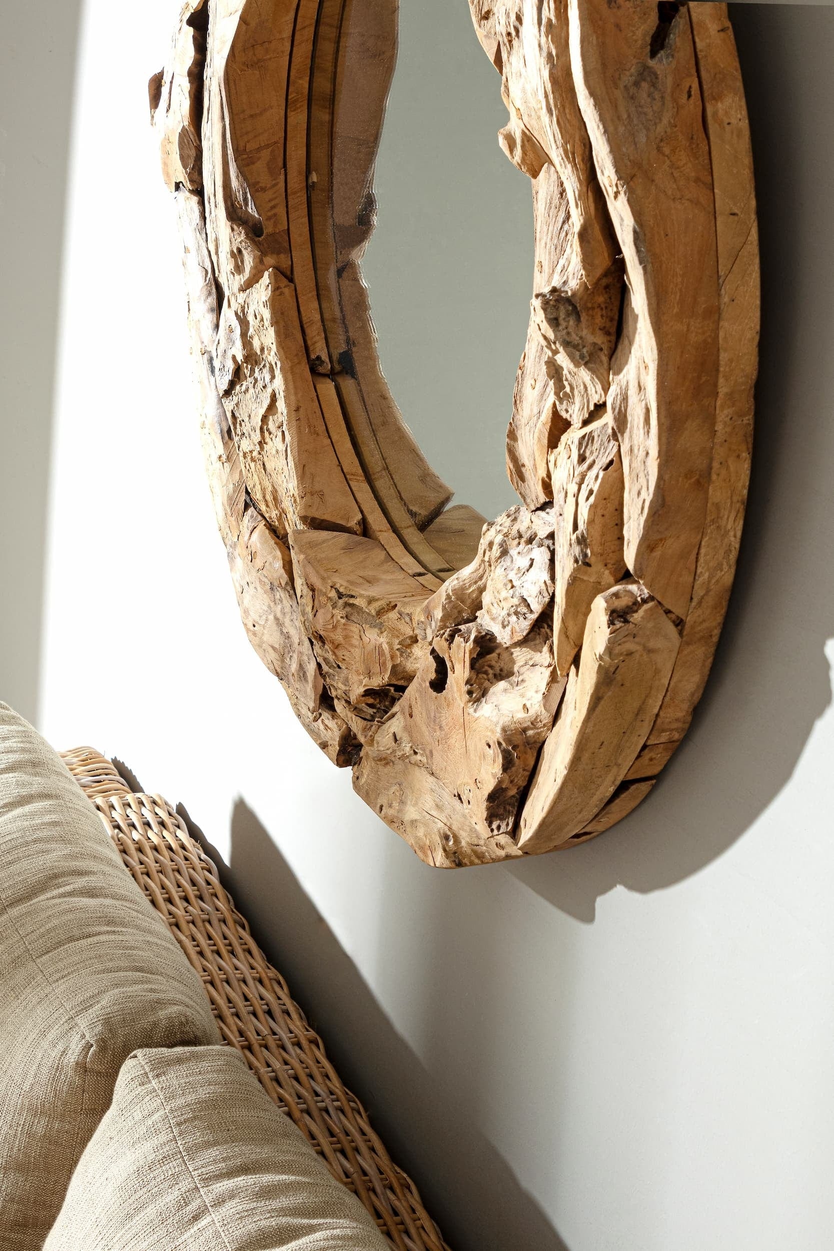 Bizzotto Specchio Raven Round Naturale