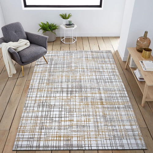 Tappeto Alice 2639A Bianco & ASRGRP-COVOR-ALICE-2639A-ALB-GRI-MUSTARIU