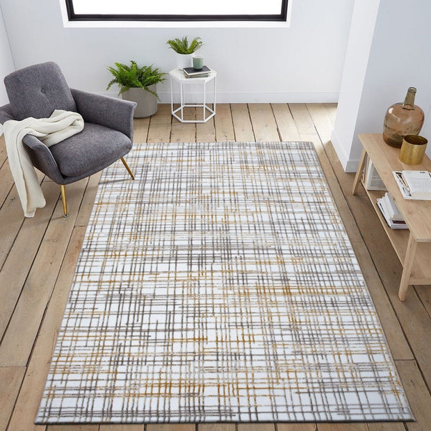 Tappeto Alice 2639A Bianco & ASRGRP-COVOR-ALICE-2639A-ALB-GRI-MUSTARIU