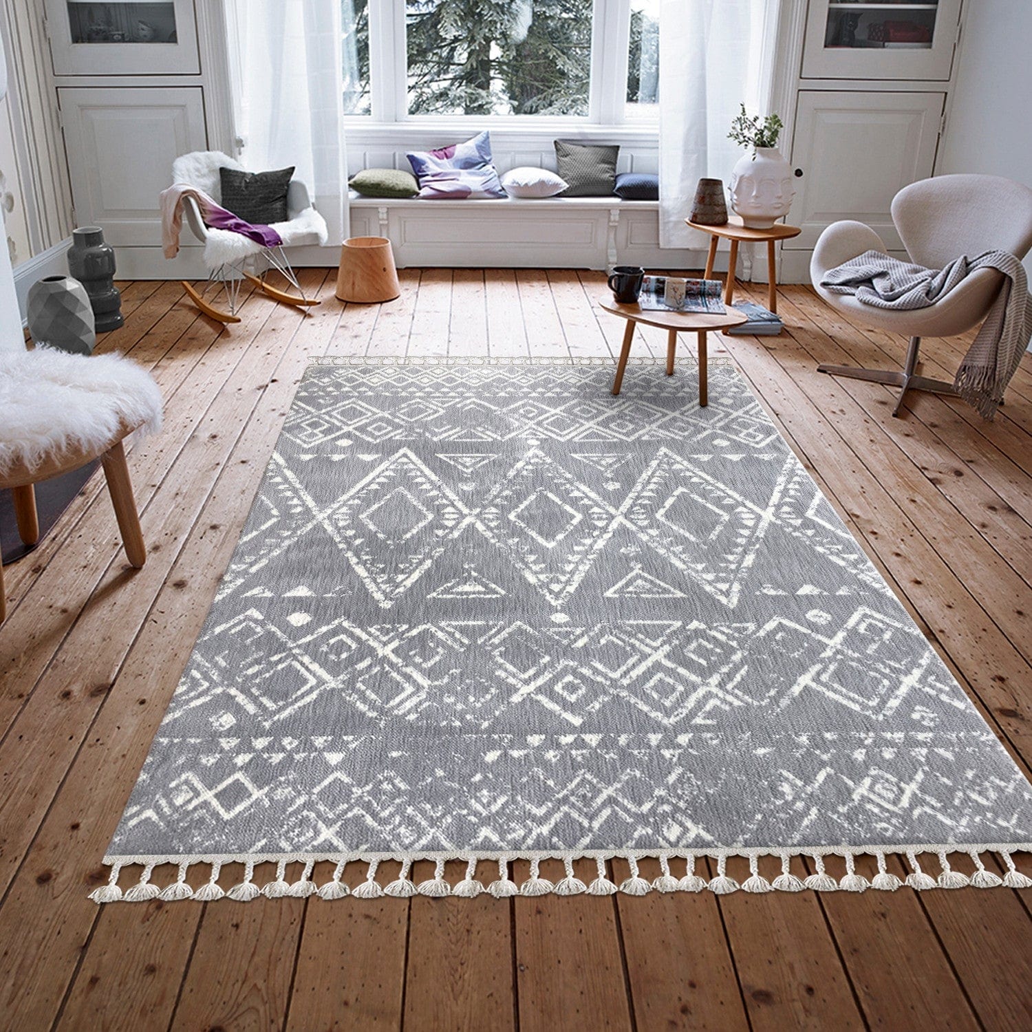 Tappeto Angie 1495A Grigio & ASRGRP-COVOR-ANGIE-1495A-GRI-ALB & ASRGRP-COVOR-ANGIE-1495A-GRI-ALB