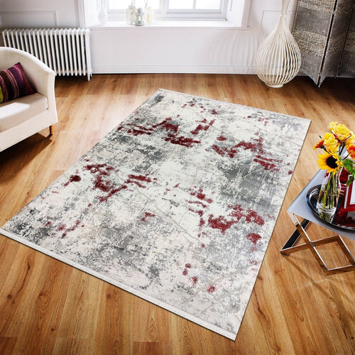 Tappeto Olivia 4935A Grigio (1) & ASRGRP-COVOR-OLIVIA-4935A-GRI-ALB-ROSU