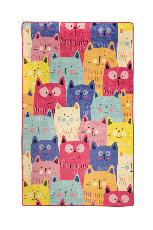 Tappeto per bambini Colorful Cats Multicolore (1)