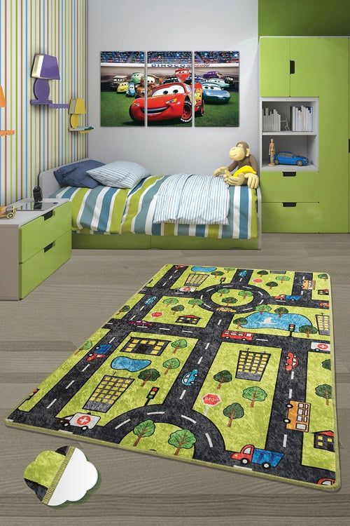 Tappeto per bambini Green City Multicolore & ASRGRP-COVOR-PENTRU-COPII-GREEN-CITY-MULTICOLOR