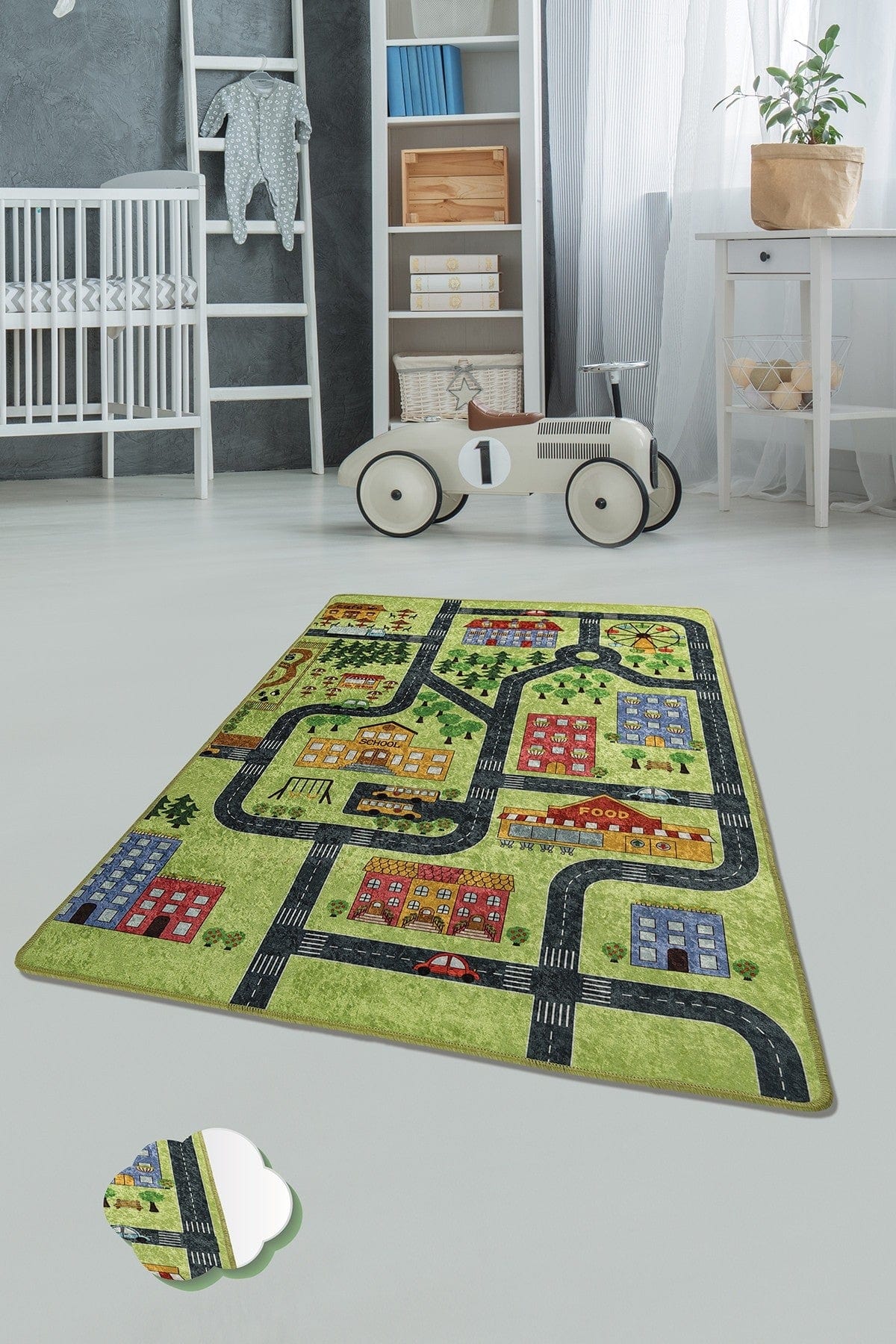 Tappeto per bambini Green Small Town Multicolore