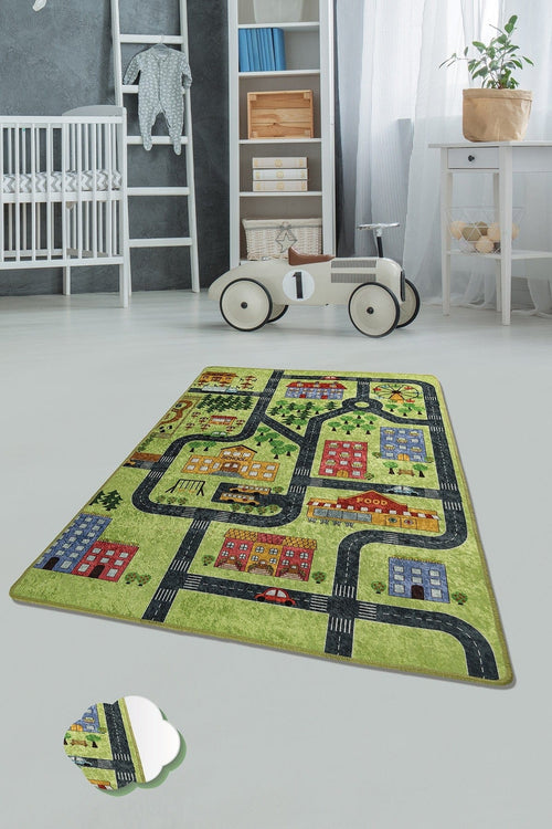 Tappeto per bambini Green Small Town Multicolore