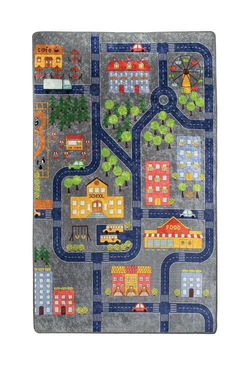 Tappeto per bambini Grey Small Town Multicolore (1)
