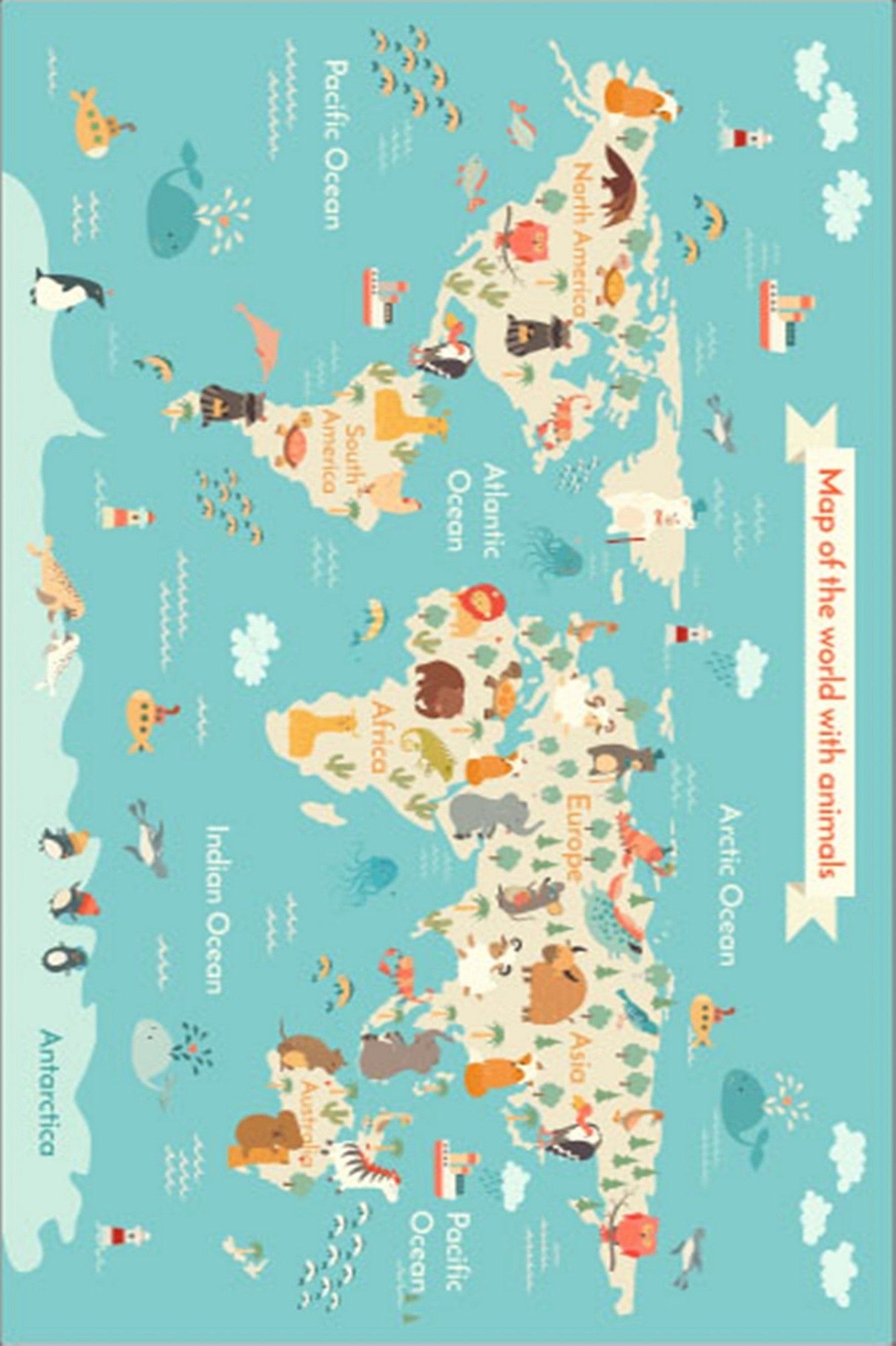 Tappeto per bambini Map Multicolore (1)