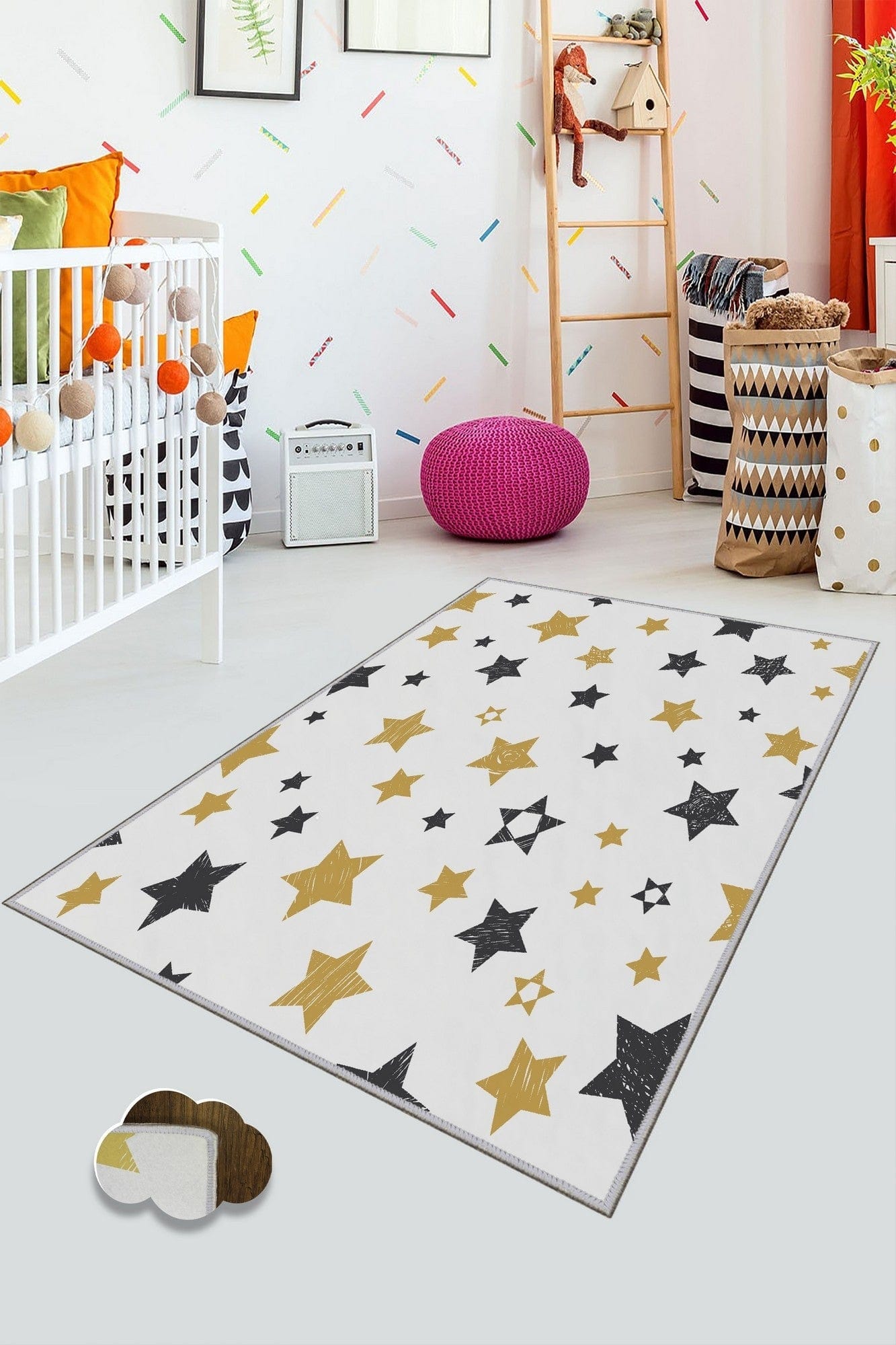 Tappeto per bambini Stars Multicolore & ASRGRP-COVOR-PENTRU-COPII-STARS-MULTICOLOR