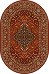 Tappeto Wilton Leyla Ruby Oval Borgogna