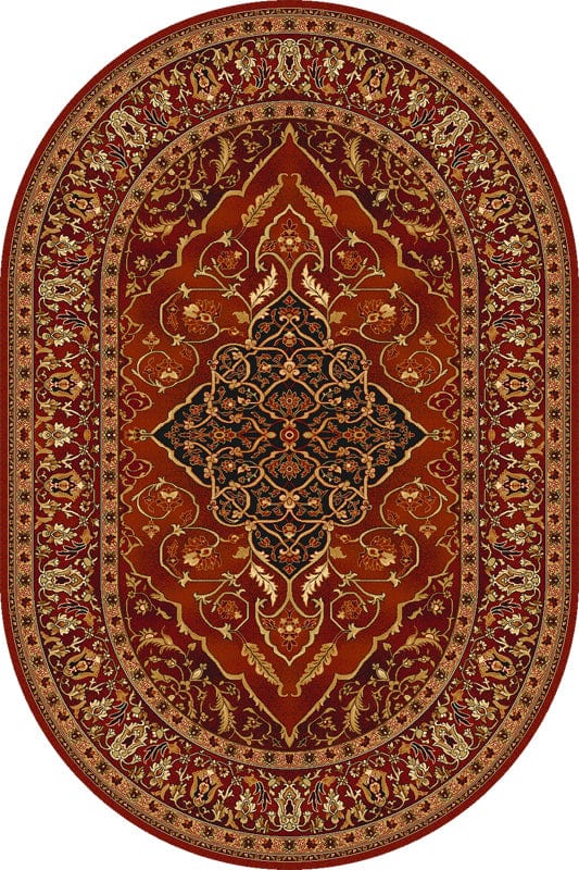 Tappeto Wilton Leyla Ruby Oval Borgogna