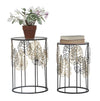 Tavolinetti Foglie Glam Coppia cm Ø 38x55-33x50 (1)