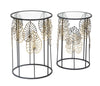 Tavolinetti Foglie Glam Coppia cm Ø 38x55-33x50 (3)