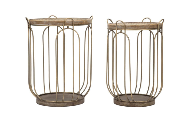 Tavolinetti Marrakech C/Contenitore Coppia cm Ø 52x66,5 - 45,5x62,5