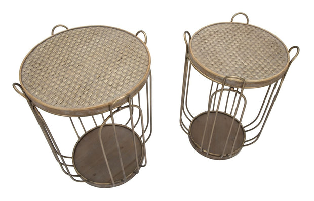 Tavolinetti Marrakech C/Contenitore Coppia cm Ø 52x66,5 - 45,5x62,5 (2)