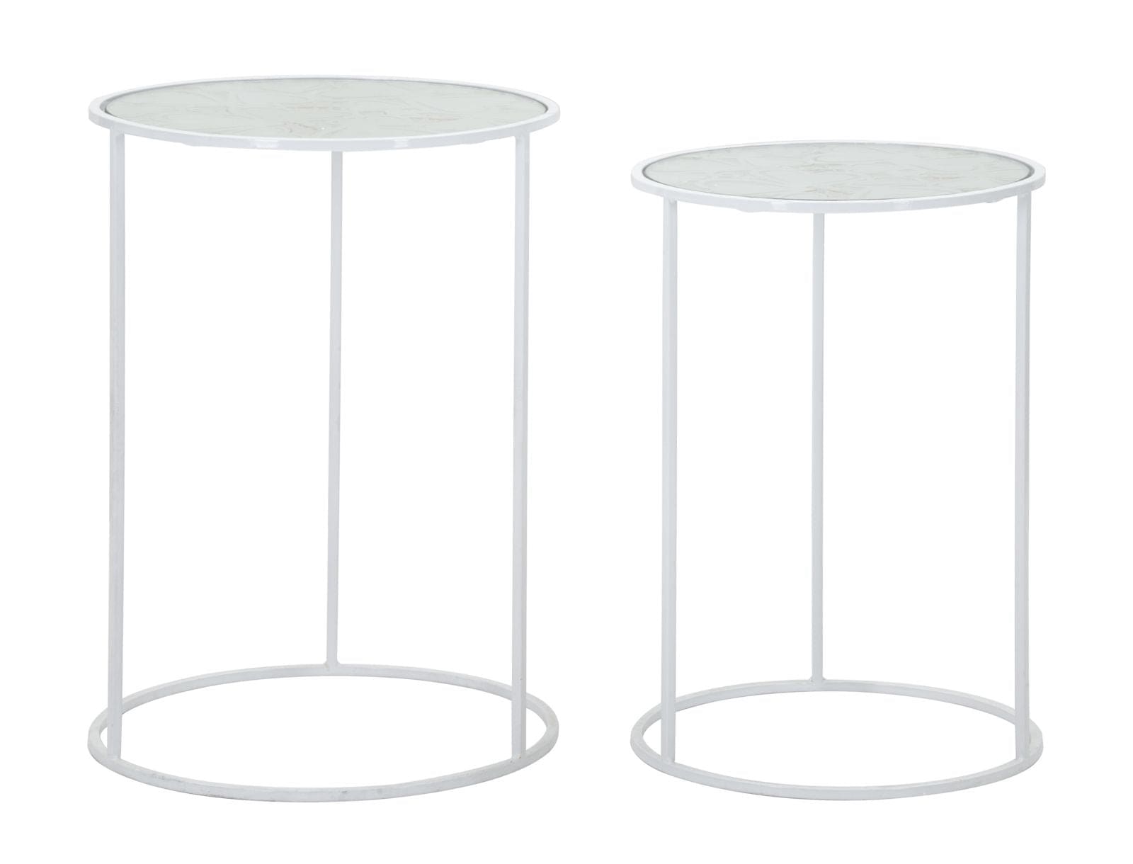 Tavolinetti White Harts Coppia cm Ø 43x60-38x55