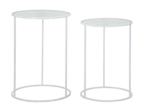 Tavolinetti White Harts Coppia cm Ø 43x60-38x55