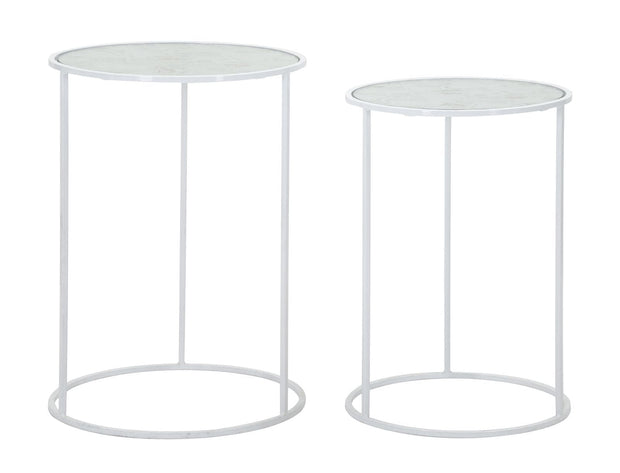 Tavolinetti White Harts Coppia cm Ø 43x60-38x55