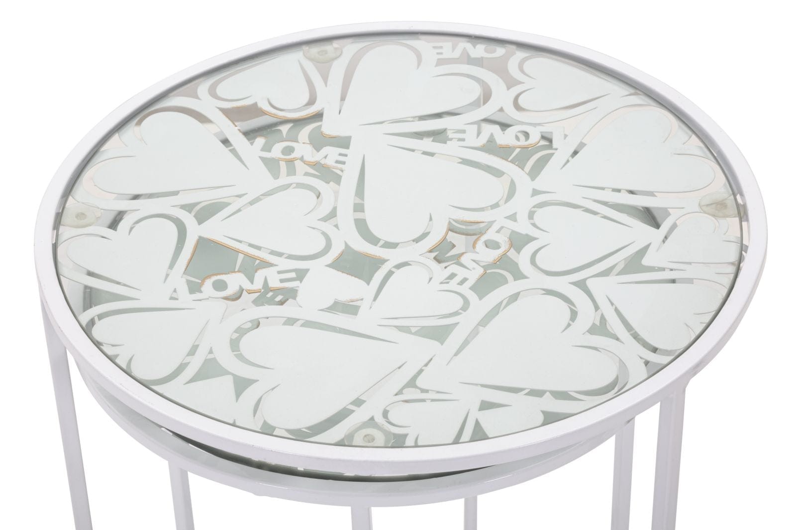 Tavolinetti White Harts Coppia cm Ø 43x60-38x55 (5)