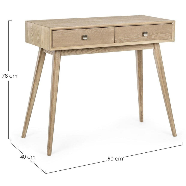 Tavolino consolle con 2 cassetti Alannis Naturale (3)
