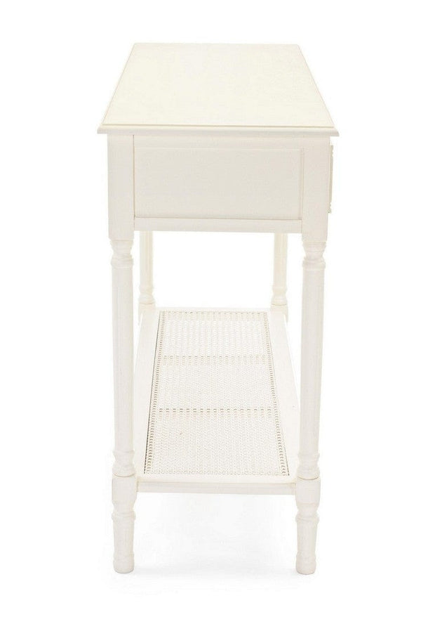 Tavolino consolle con 2 cassetti Amabel Crema (4)