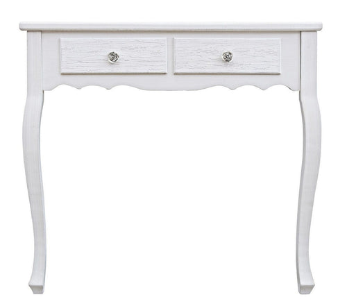 Tavolino consolle con 2 cassetti Blanc Bianco (1)