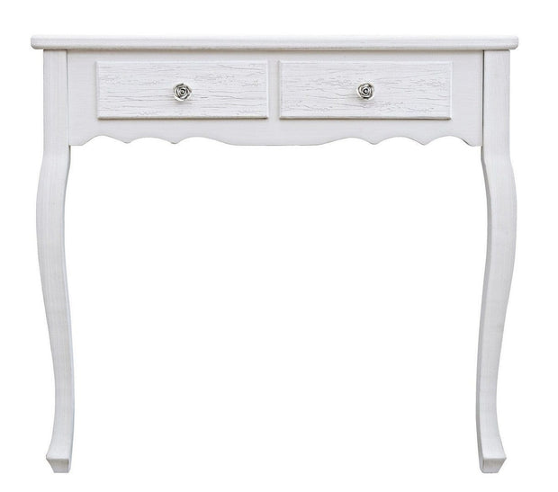 Tavolino consolle con 2 cassetti Blanc Bianco (1)
