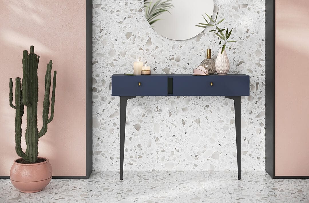 Tavolino consolle con 2 cassetti Colours CS 07 Blu Opaco