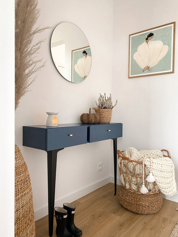 Tavolino consolle con 2 cassetti Colours CS 07 Blu Opaco (3)