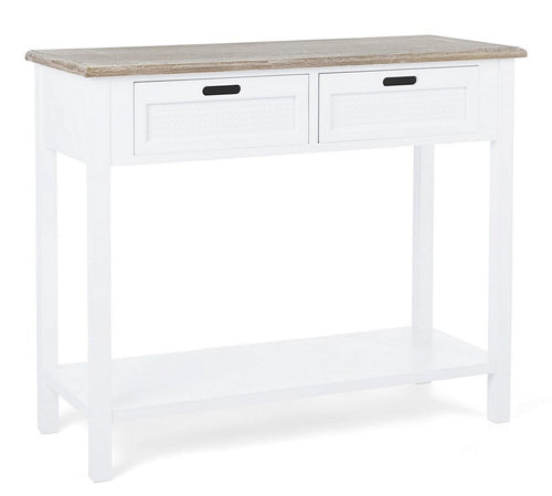 Tavolino consolle con 2 cassetti Dorotea Naturale
