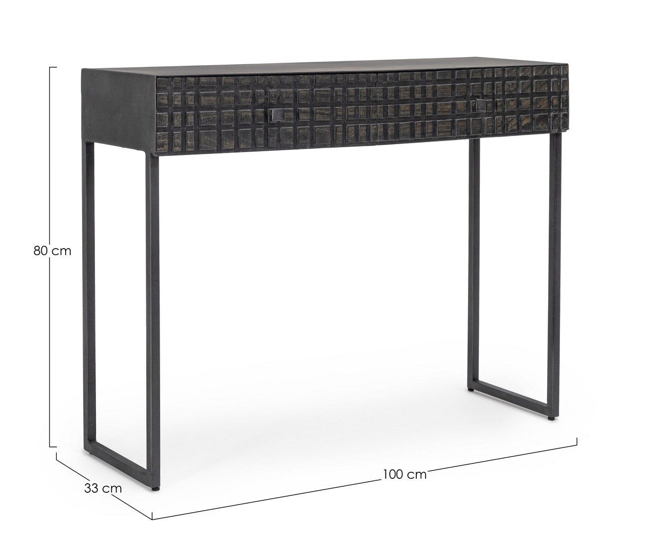 Tavolino consolle con 2 cassetti Dorset Grafite (6)