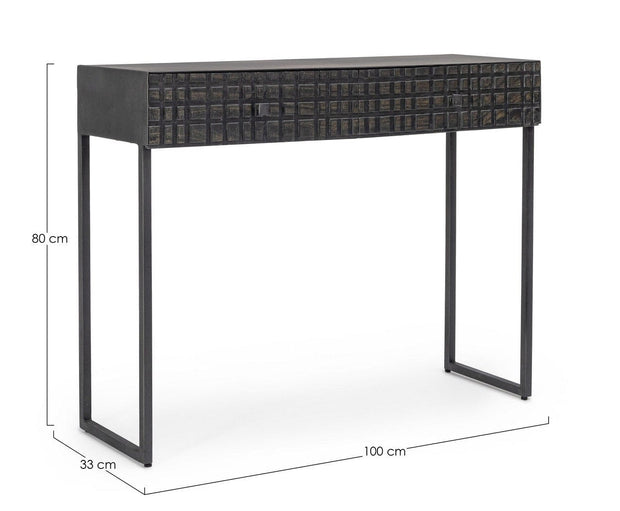 Tavolino consolle con 2 cassetti Dorset Grafite (6)