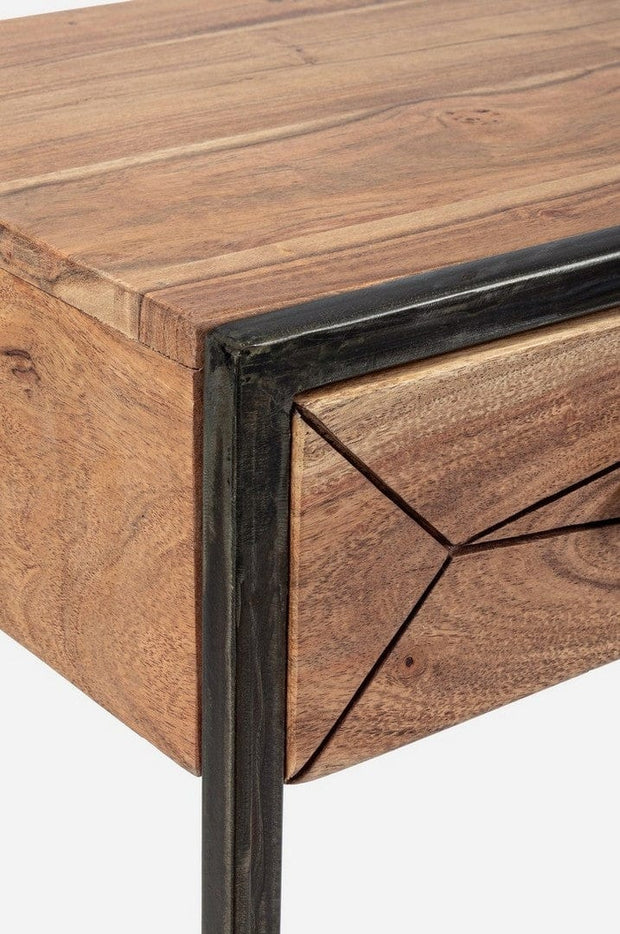 Tavolino consolle con 2 cassetti Egon Naturale (4)